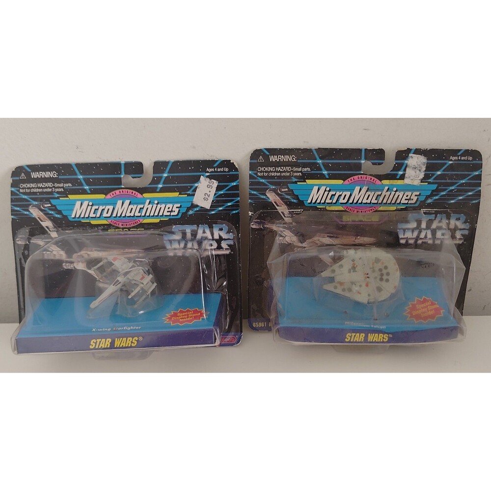 2 SET STAR WARS - MICRO MACHINES - MILLENNIUM FALCON - X-WING STARFIGHTER